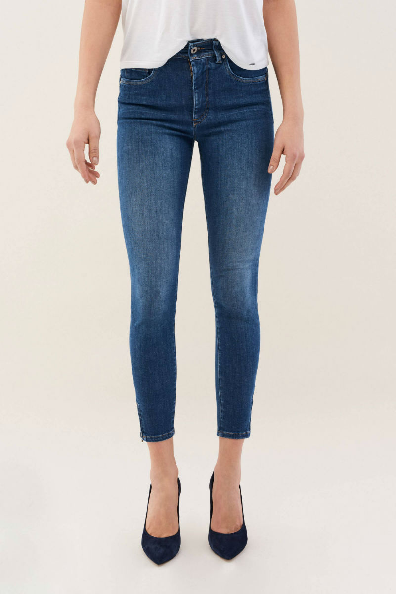 Salsa Secret Glamour Skinny Jeans with Zip - Blue - Stick and Ribbon