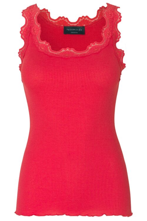 Rosemunde 5205 Silk Top with Lace Trim – 409 Strawberry
