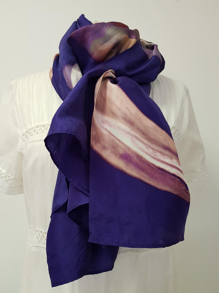 Amet & Ladoue Clay Silk Scarf - Ocean - Stick and Ribbon