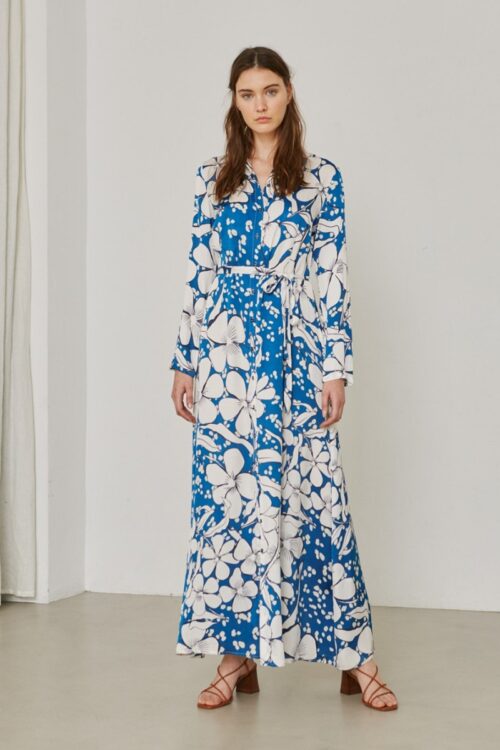 Sita Murt 101203 Printed Dress – Blue White Flower