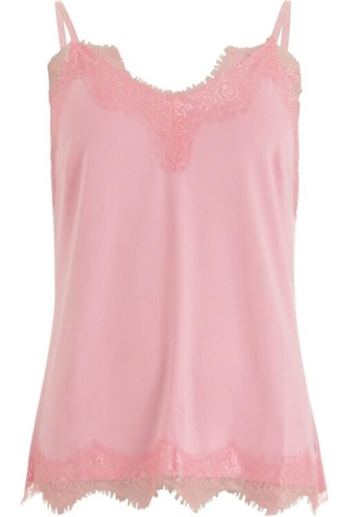 Coster Copenhagen Strappy Top with Lace – Soft Pink