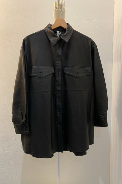 MDK Agnes Leather Shirt – Black