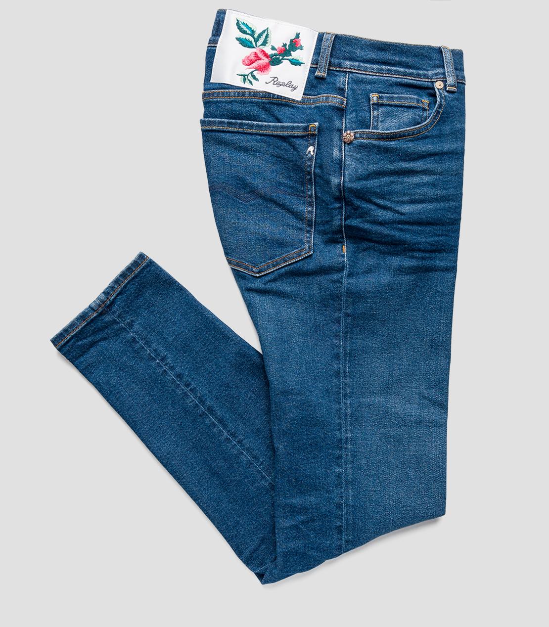 Replay Rose Label High Waist Tapered Fit Kiley Jeans - Medium Blue - Stick  and Ribbon