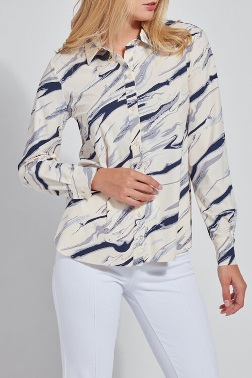 Lyssé Connie Slim Buttondown Shirt – Marble Palette