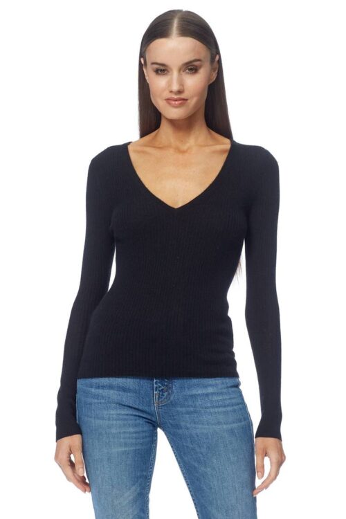 360 Cashmere Haiden V Neck Sweater –  Black