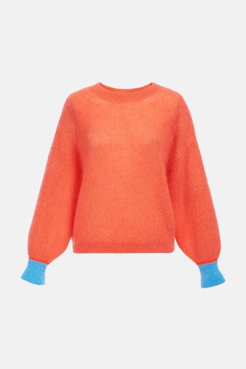 Essentiel Antwerp Bracking Mohair-Blend Sweater – Blood Orange