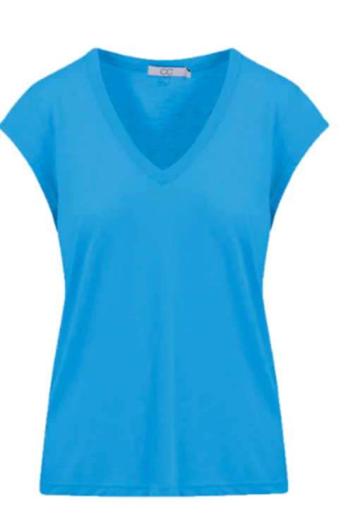 Coster Copenhagen CC Heart Basic V Neck T Shirt – Bright Blue