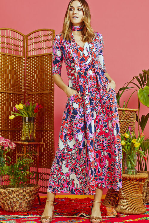 Onjenu Crawford Midi Dress – Gena Pink