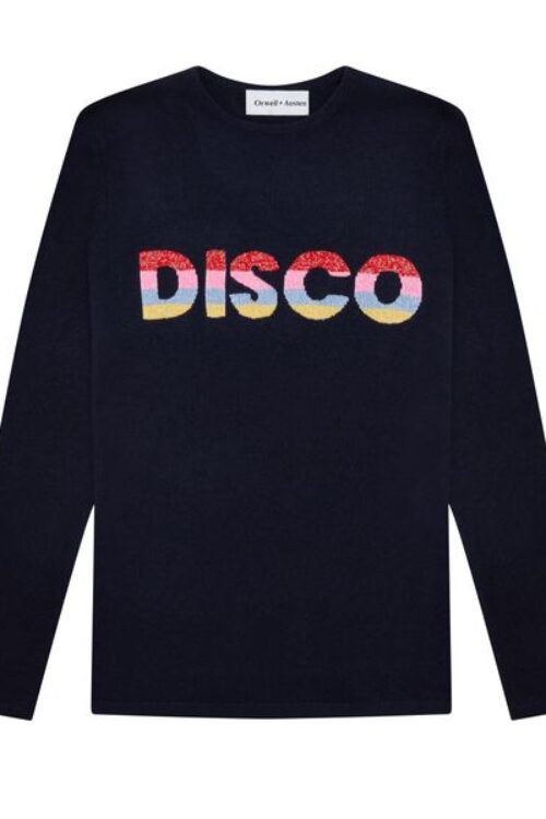 Orwell + Austen Disco Cashmere Blend Sweater – Navy
