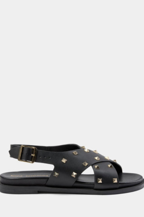 Sofie Schnoor Studded Flat Sandal – Black