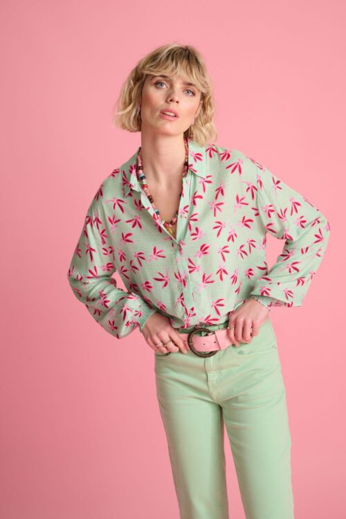 POM Amsterdam SP7153 Blouse – Milly Fly Away Green