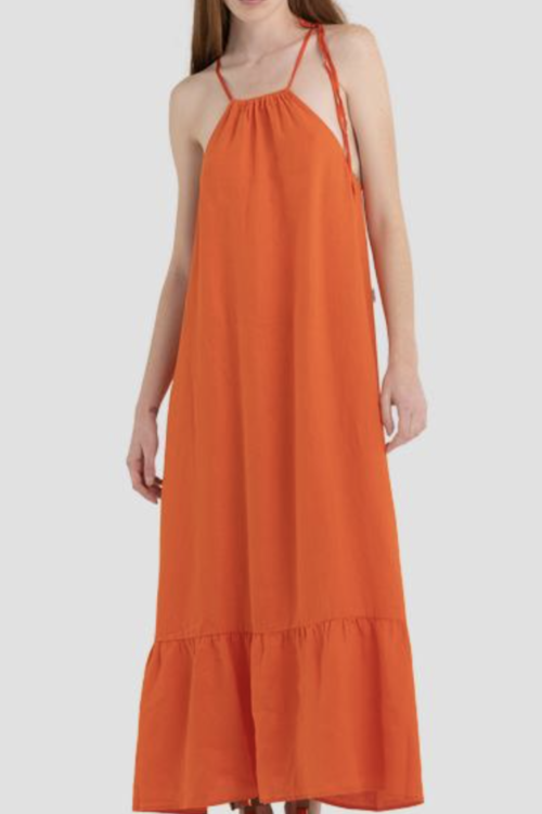 Replay Essential Linen Dress – Mandarin