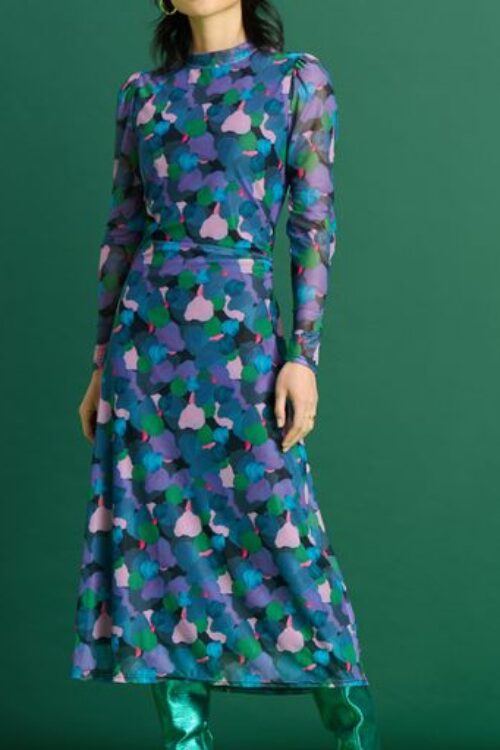 POM Amsterdam SP7416 Maxi Dress – Brushwork Lilac Slim