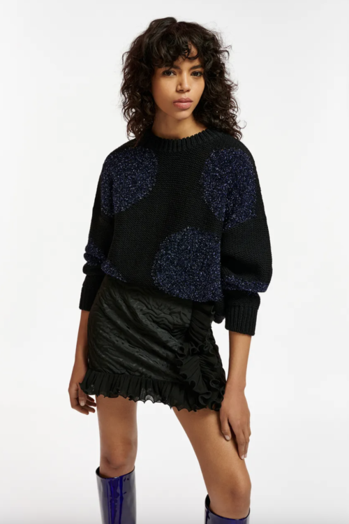 Essentiel Antwerp Edolly Intarsia-Knitted Sweater – Black