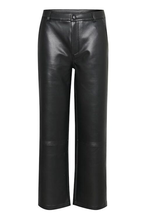 Kaffe KAalina Faux Leather 7/8 Pants – Black Deep