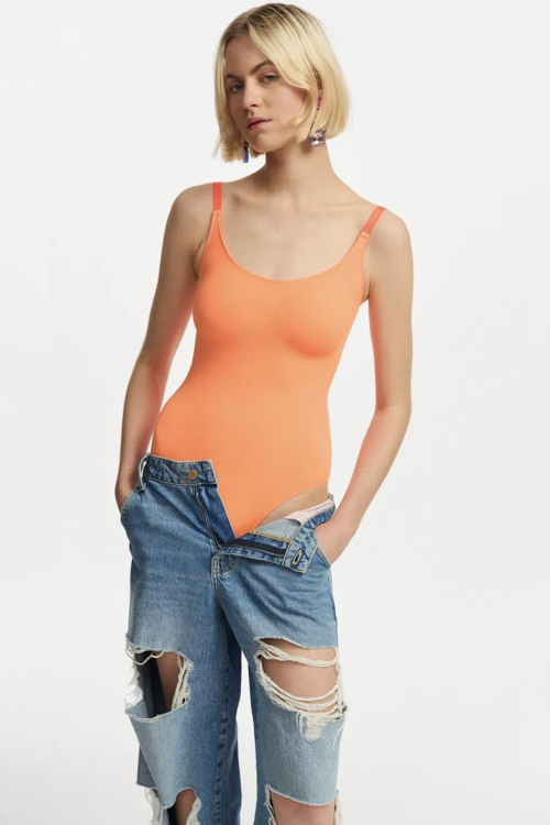 Essentiel Antwerp Fodysuit Bodysuit – Neon Orange