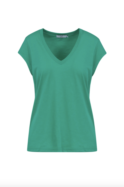 Coster Copenhagen CC Heart Basic V Neck T Shirt – Clover Green