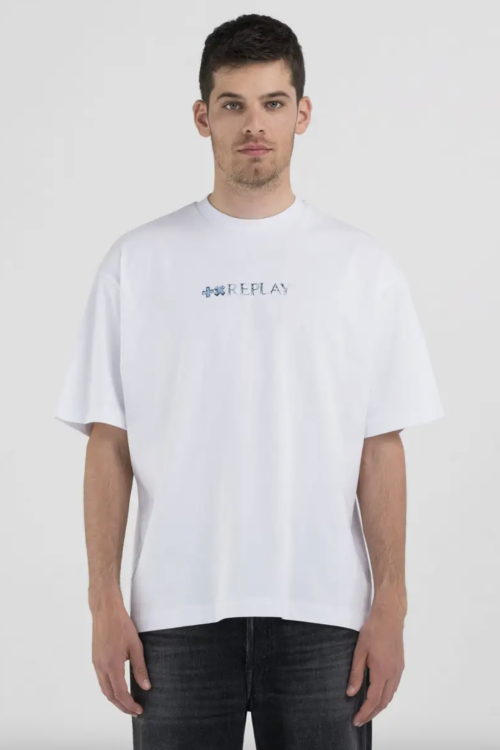 Replay X Martin Garrix Mens ‘STONOLOGY’ Crew T-Shirt – Off White