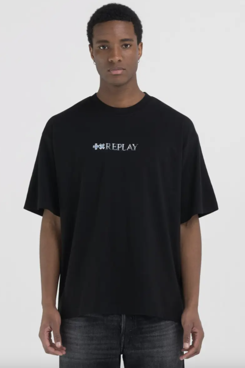 Replay X Martin Garrix Mens ‘STONOLOGY’ Crew T-Shirt – Black