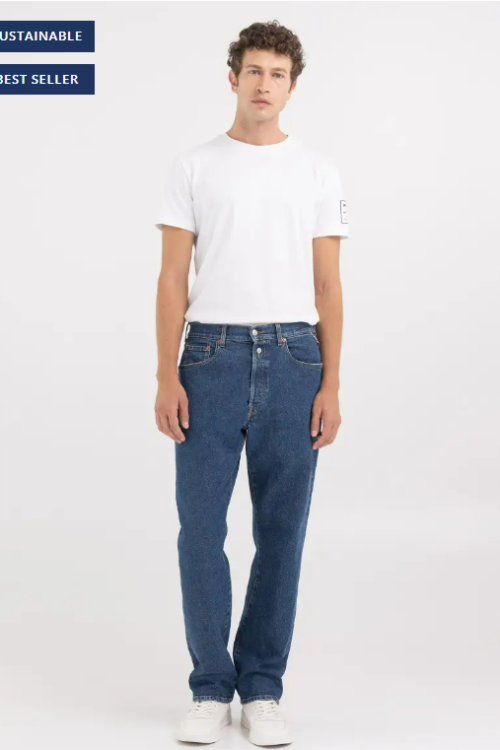 Replay Mens 9Zero1 Straight Fit Jeans – Medium Blue